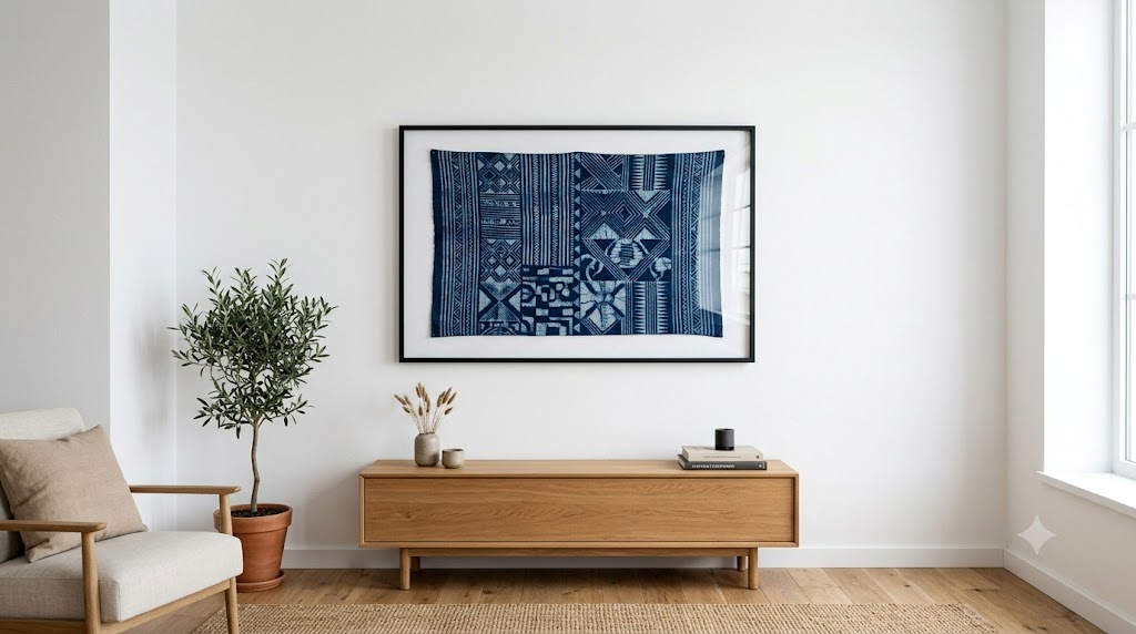 Adire Fabric Wall Hanging Indigo Dye